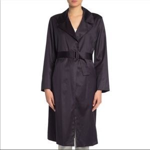Theory Nocturne Navy Clean Belted Trench Coat Sm